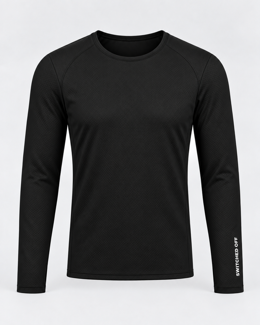Men’s Long-Sleeve Performance Top — Black